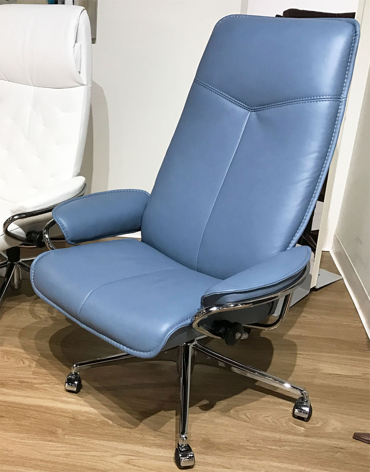 Stressless City High Back Office Desk Chair In Paloma Sparrow