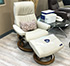 Stressless Dream Recliner and Ottoman - Oasis White Fabric