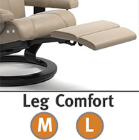 Stressless Chelsea Small Mayfair LegComfort Power Extending Footrest with Classic Wood Base