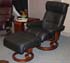 Stressless Memphis Medium Recliner and Ottoman - Paloma Black Leather by Ekornes