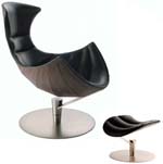 Fjords Giske Ergonomic Recliner Chair and Ottoman by Hjellegjerde. C Frame Scandinavian Norwegian 