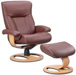 Fjords Scandic Leather Recliner Chair with the DR Frame Wood Base