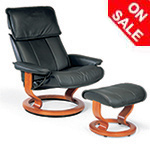 Stressless Admiral Recliner Chair and Ottoman