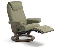 Stressless Bliss LegComfort Power Extending Footrest with Classic Wood Base