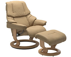 Stressless Reno Classic Recliner Chair and Ottoman