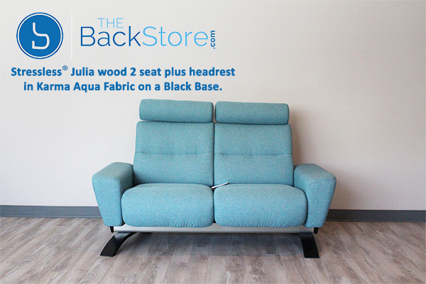 Stressless YOU Julia Sofa, Loveseat and Ottoman Karma Aqua Fabric 