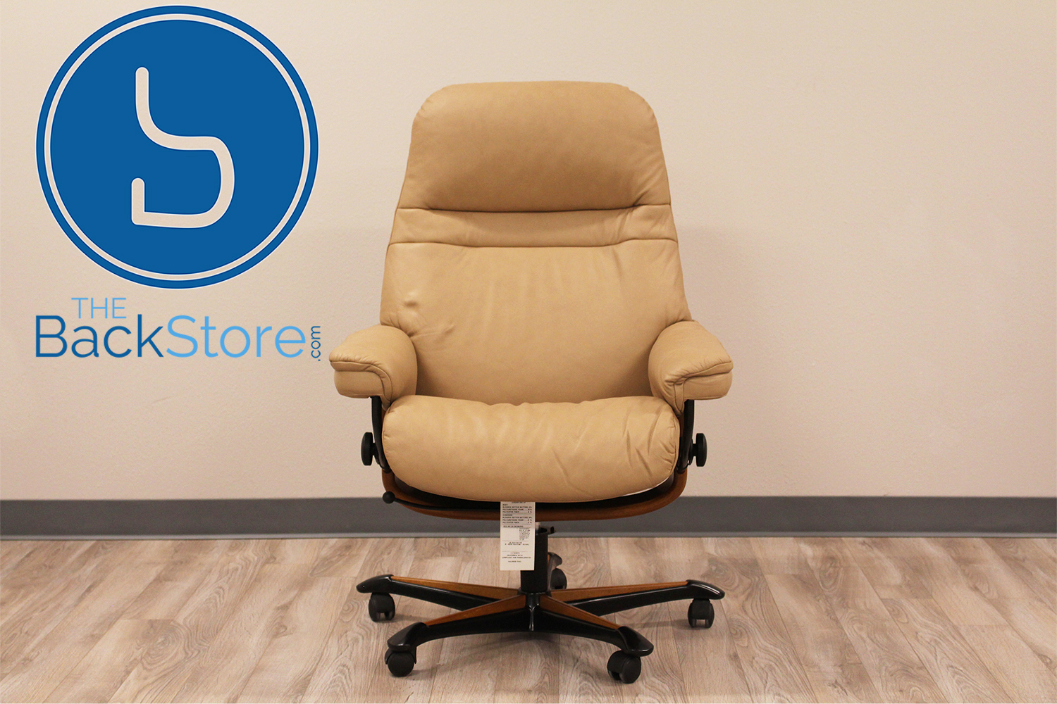 Stressless Sunrise Office Desk Chair Paloma Sand Leather by Ekornes - Stressless Sunrise Office