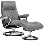 Stressless Crown Signature Base Recliner Chair and Ottoman by Ekornes