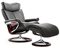 Stressless Signature Steel and Wood Base