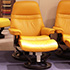 Stressless Sunrise Small Paloma Clementine Leather Recliner and Ottoman in Paloma Leather by Ekornes