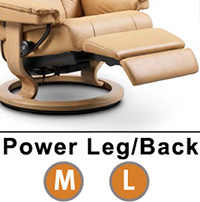 Stressless View Classic Dual Power Leg and Foot Wood Base