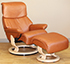 Stressless Dream Royalin TigerEye Leather Recliner Chair and Ottoman