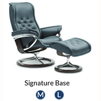 Stressless Royal Signature Steel and Wood Base