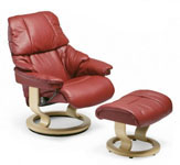 Stressless Reno Ergonomic Recliner Chair and Ottoman by Ekornes