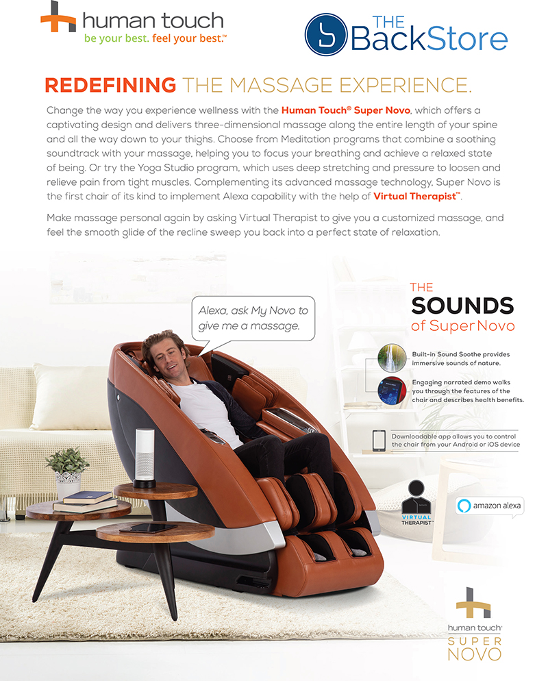Human Touch Cream Super Novo Zero Gravity 3D and 4D Massage Chair Recliner Features