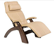 Sand Leather with Dark Walnut Wood Base Series 2 Classic Perfect Chair Recliner by Human Touch