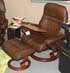 Stressless Sunrise Large Recliner and Ottoman in Paloma Chocolate Leather by Ekornes