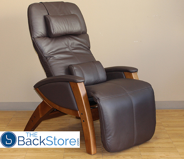 Svago SV 400 Lusso Zero Gravity Recliner Massage Chair Chocolate Leather Honey Wood 