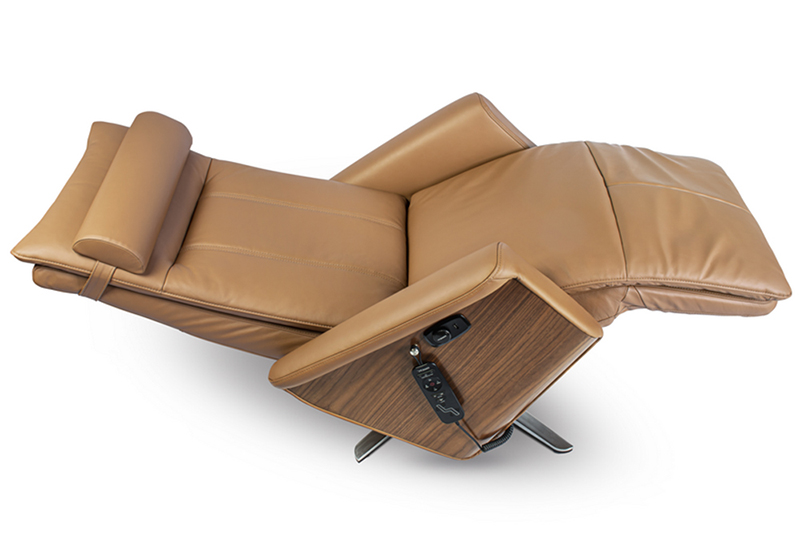 Svago Swivel SV-500 Leather Zero Anti Gravity Recliner Chair in Toffee Leather