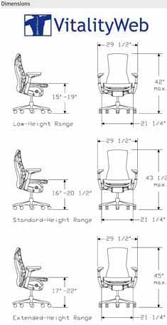 Herman Miller Embody Home Office Chair Dimensions