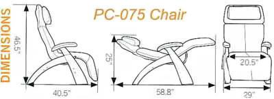 PC-075 Electirc Power Recline Perfect Zero Anti Gravity Recliner PC 75